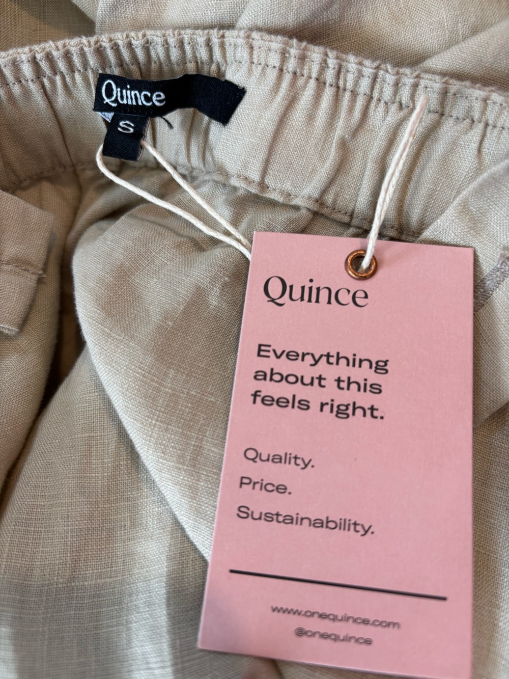 Quince 100% European Linen Square Neck Jumpsuit In Driftwood Size Small NWT - Picture 11 of 14